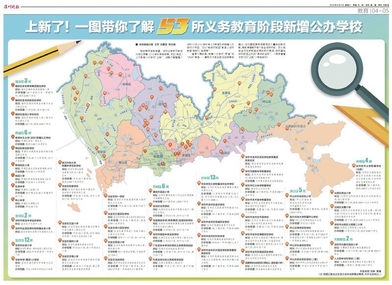 一图带你了解深圳53所义务教育阶段新增公办学校